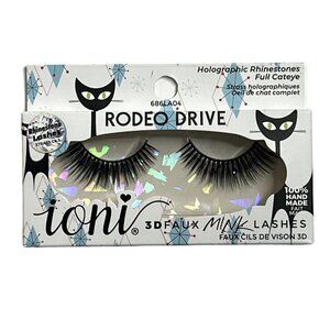 Ioni 3D Faux Mink Lashes – Rodeo Drive Holographic Rhinestones Full Cat Eye